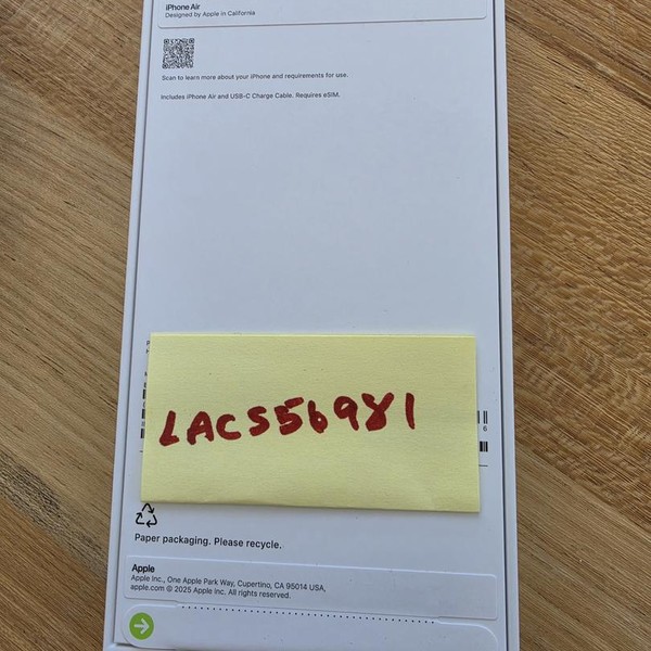 Apple iPhone Air - Unlocked, 256 GB, Sky Blue, A3260