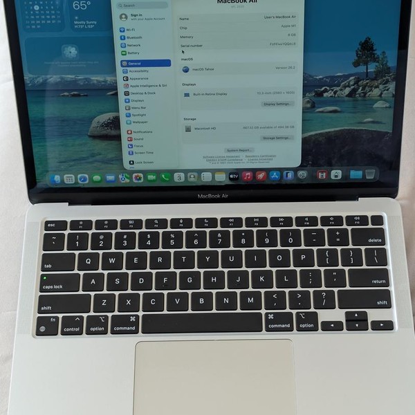 MacBook Air 2020 - 13 inch - 512 GB, Silver, 8 GB, Apple M1