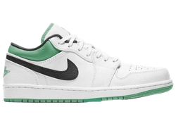 Jordan 1 Low White Lucky Green Tumbled Leather (GS) for sale