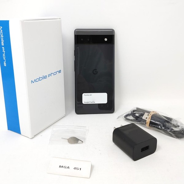 Google Pixel 6a - Unlocked, 128 GB, Charcoal, 6 GB, GX7AS