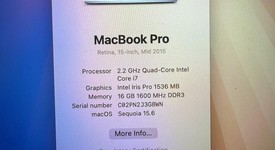 Good
													MacBook Pro 2015 (Retina) - 15" - Silver, 256 GB, 16 GB, photo 2 of 12