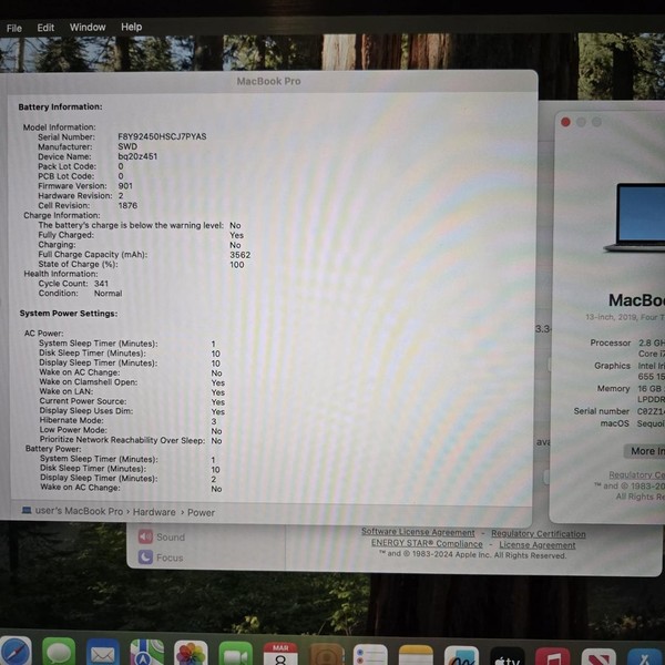 MacBook Pro 2019 - 13 inch - 512 GB, Silver, 16 GB, Intel Core i7