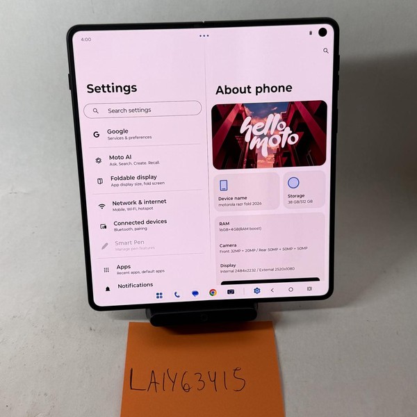 Motorola Razr Fold - Unlocked, 512 GB, PANTONE Blackened Blue