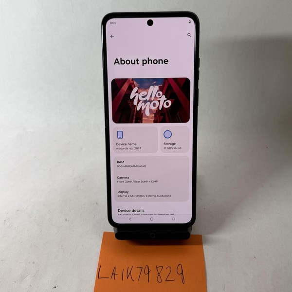 Motorola Razr (2024) - Unlocked, 256 GB, Gray, 8 GB