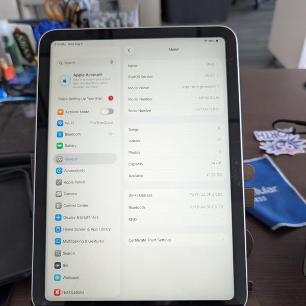 Apple iPad (10th Gen) - Wi-Fi, 64 GB, Silver, A2696