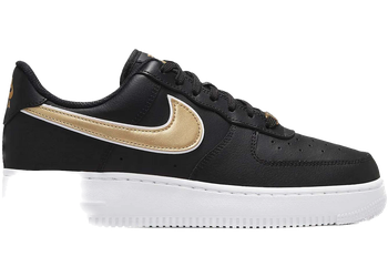 Nike Air Force 1 Low '07 Essential Black Metallic Gold (Women's) for sale