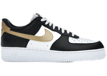 Nike Air Force 1 Low Black White Metallic Gold for sale
