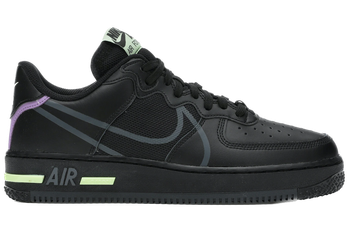 Nike Air Force 1 React Black Violet Star Barely Volt for sale