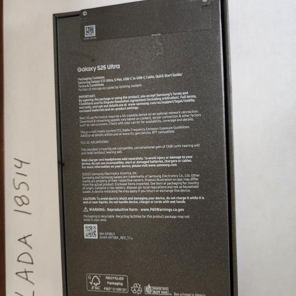 Samsung Galaxy S25 Ultra - Unlocked, 512 GB, Silverblue, 12 GB, SM-S938U1