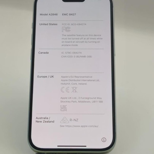 Apple iPhone 15 - AT&T, Blue, 128 GB, A2846