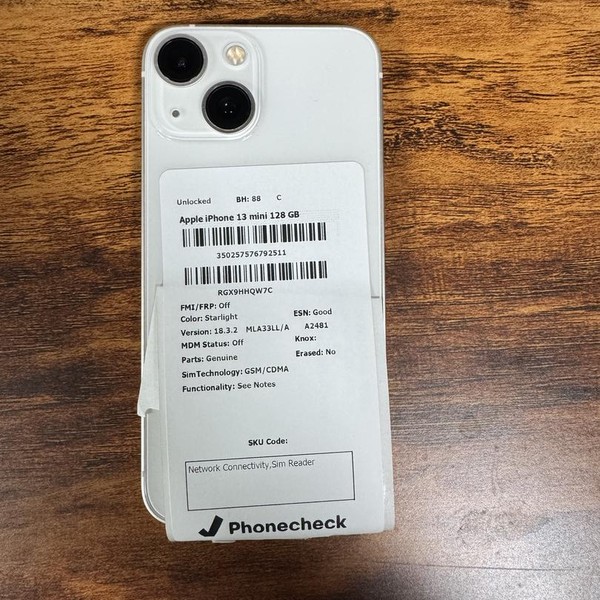 Apple iPhone 13 Mini - Unlocked, 128 GB, Starlight, A2481