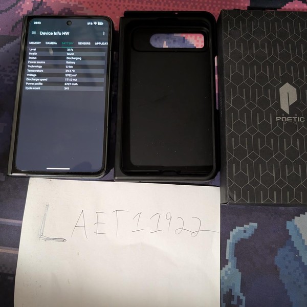 Google Pixel Fold - Unlocked, 256 GB, Obsidian, 12 GB, G9FPL