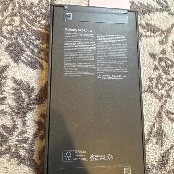 Samsung Galaxy S26 Ultra - Verizon, 512 GB, Black, 12 GB, SM-S948U