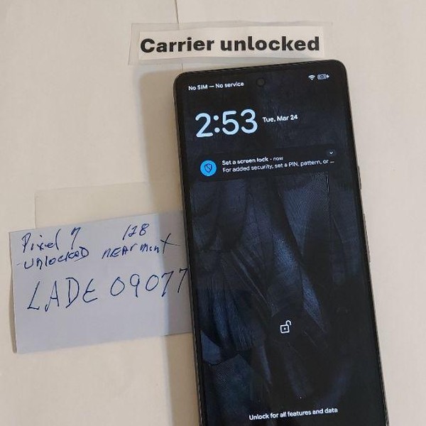 Google Pixel 7 - T-Mobile, 128 GB, Obsidian, 8 GB, GVU6C, Sub-6 5G