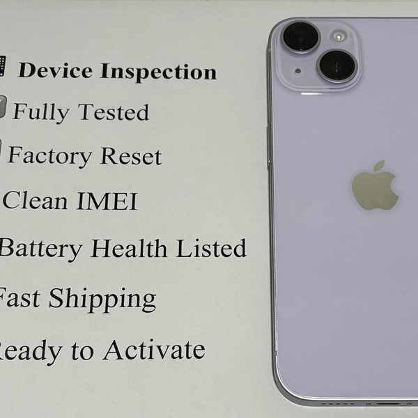 Apple iPhone 14 - Unlocked, 128 GB, Purple, A2649