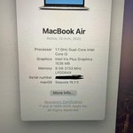 Good MacBook Air 2020 - 13 inch - I3, Silver, 256 GB, 8 GB