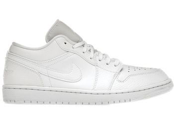 Jordan 1 Low Triple White Tumbled Leather for sale