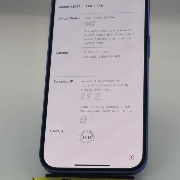 Apple iPhone 16 - Verizon, 128 GB, Ultramarine, A3081