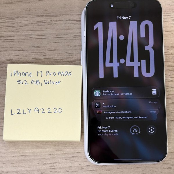 Apple iPhone 17 Pro Max - Unlocked, 512 GB, Silver, A3257