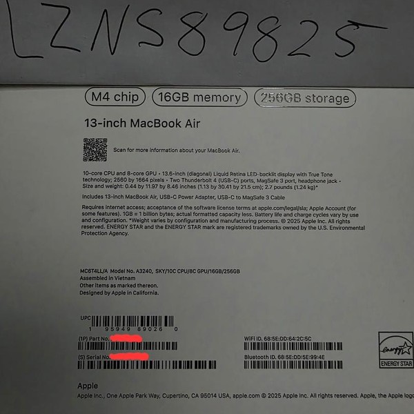 MacBook Air 2025 (M4) - 13 inch - 256 GB, Sky Blue, 16 GB, Apple M4