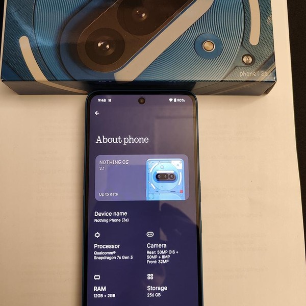 Nothing Phone (3a) - Unlocked, 256 GB, Blue, 12 GB