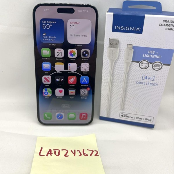 Apple iPhone 14 Pro Max - Unlocked, 128 GB, Black, A2651