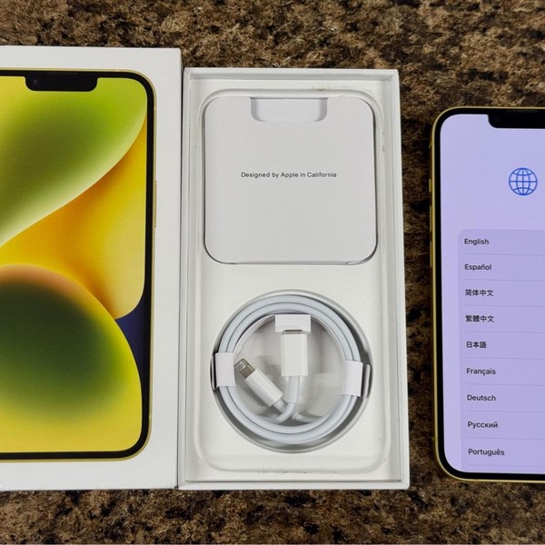 Apple iPhone 14 - Unlocked, 256 GB, Yellow, A2649