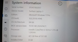 Good
													Microsoft Surface Laptop 3 - I5, Platinum, 512 GB, 8 GB, 15", photo 2 of 11