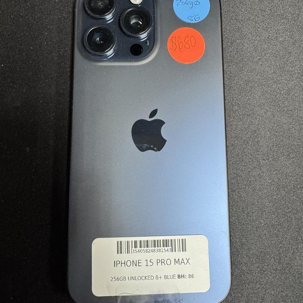 Apple iPhone 15 Pro Max - Unlocked, 256 GB, Blue, A2849