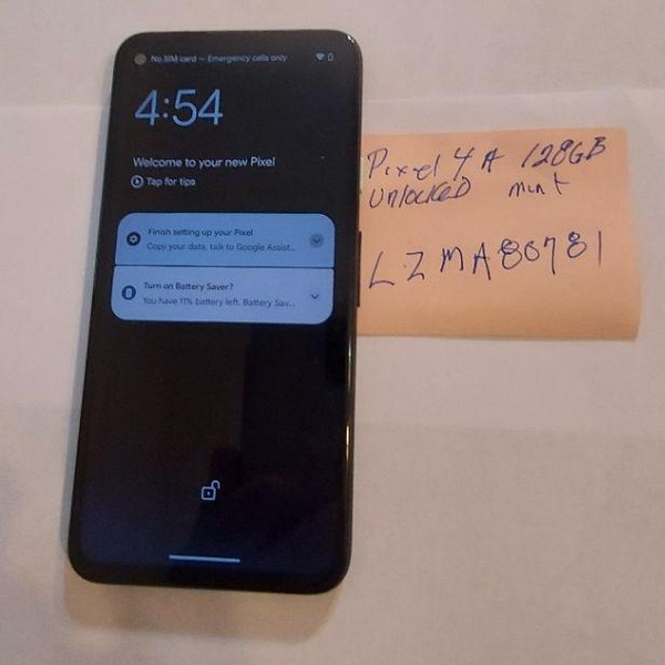 Google Pixel 4a - Unlocked, 128 GB, Black, 6 GB