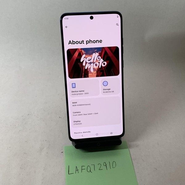 Moto G Stylus 5G (2025) - Unlocked, 256 GB, Gibraltar Sea, 8 GB