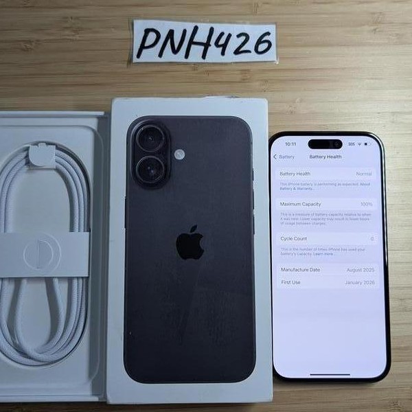 Apple iPhone 16 - AT&T, 128 GB, Black, A3081
