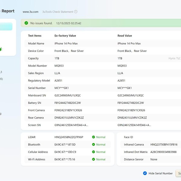 Apple iPhone 14 Pro Max - Unlocked, 1 TB, Silver, A2651