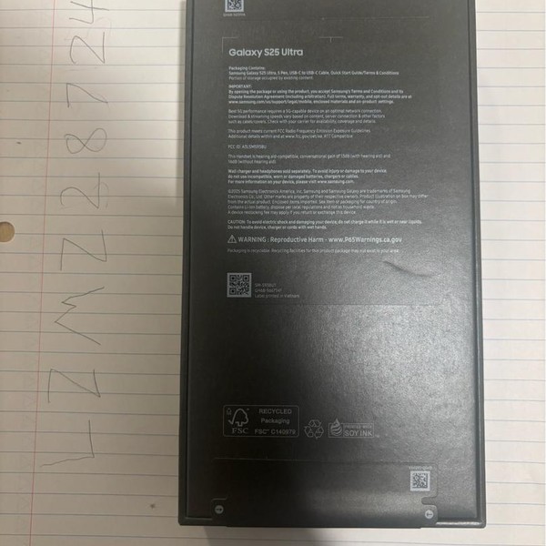 Samsung Galaxy S25 Ultra - Unlocked, 1 TB, Jetblack, 12 GB, SM-S938U1