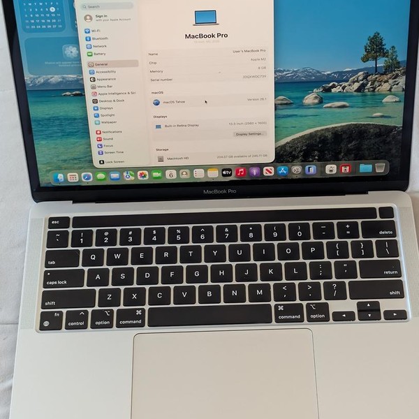 MacBook Pro 2022 - 13 inch - 256 GB, Silver, 8 GB, Apple M2