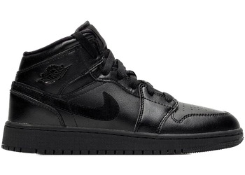 Jordan 1 Mid Deep Black Nubuck Swoosh (GS) for sale