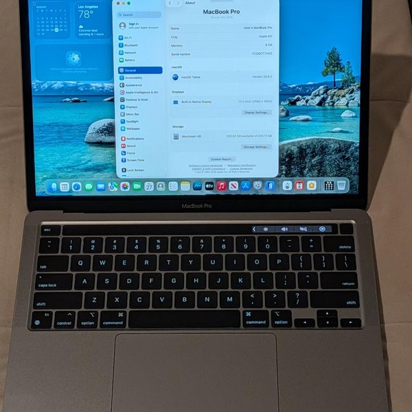 MacBook Pro 2022 - 13 inch - 256 GB, Gray, 8 GB, Apple M2