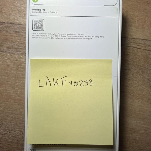 Apple iPhone 18 Pro - Unlocked, 1 TB, Burgundy, a3472