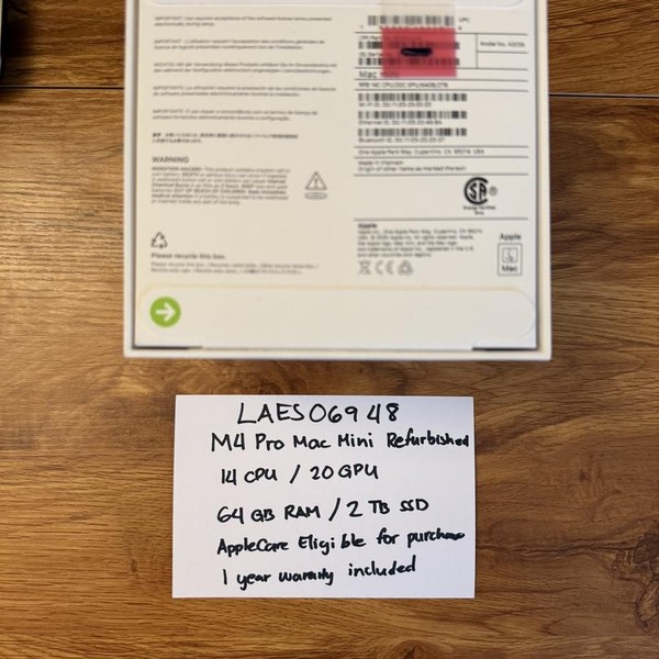Mac Mini 2024 - 2 TB, 64 GB, Apple M4 Pro 14-core