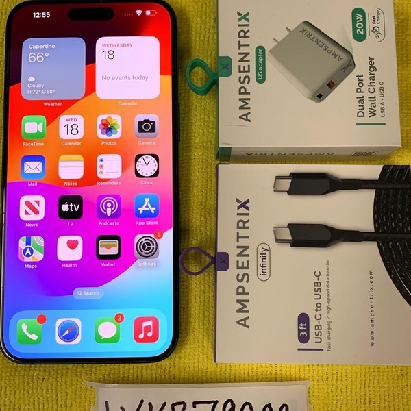 Apple iPhone 15 Pro Max - Cricket, 256 GB, Black, A2849