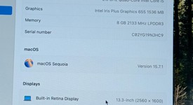 Good
													MacBook Pro 2018 (With Touch Bar) - 13" - I5, Gray, 512 GB, 8 GB, photo 3 of 9