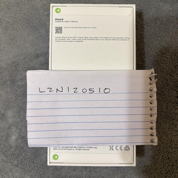 Apple iPhone 15 - Unlocked, 256 GB, Black, A2846