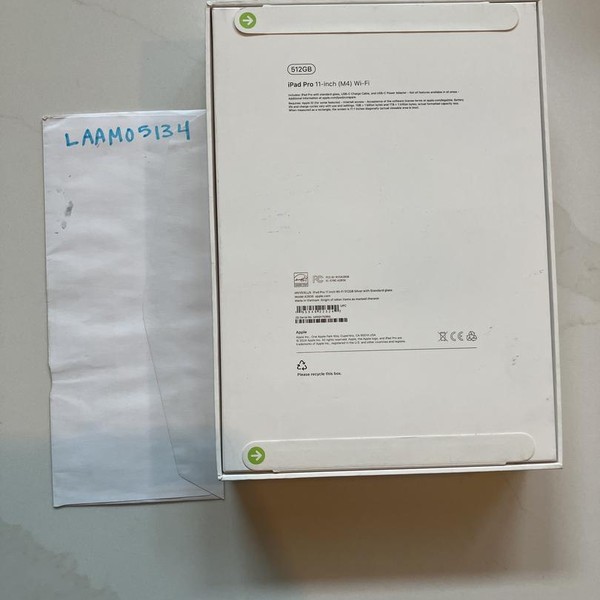 Apple iPad Pro 11 inch (M4) 2024 - Wi-Fi, 512 GB, Silver, 8 GB, A2836, Standard Glass