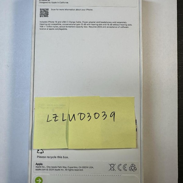 Apple iPhone 16 - Verizon, 128 GB, Ultramarine, A3081