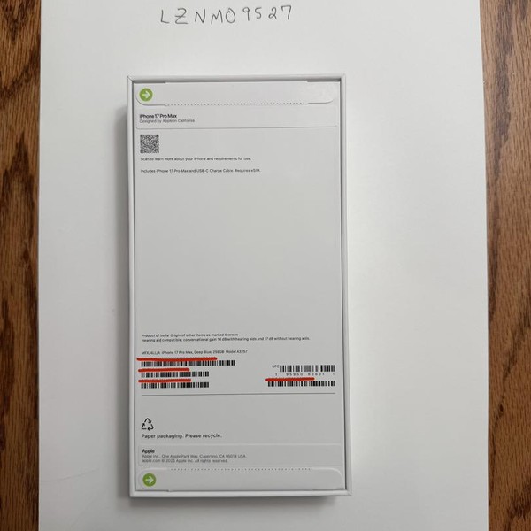 Apple iPhone 17 Pro Max - Unlocked, 256 GB, Deep Blue, A3257