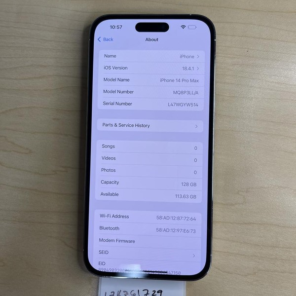 Apple iPhone 14 Pro Max - Unlocked, 128 GB, Silver, A2651