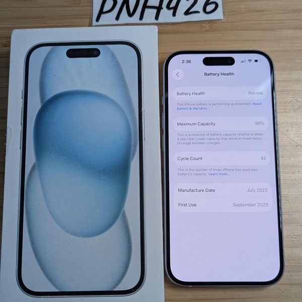 Apple iPhone 15 - Unlocked, 128 GB, Blue, A2846
