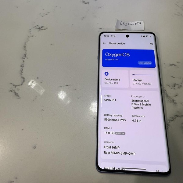 OnePlus 12R - Unlocked, 256 GB, Blue, 16 GB, CPH2611
