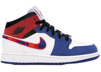 Jordan 1 Mid Rush Blue University Red (GS) for sale
