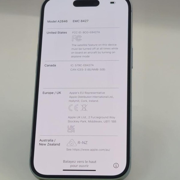 Apple iPhone 15 - Verizon, Blue, 128 GB, A2846